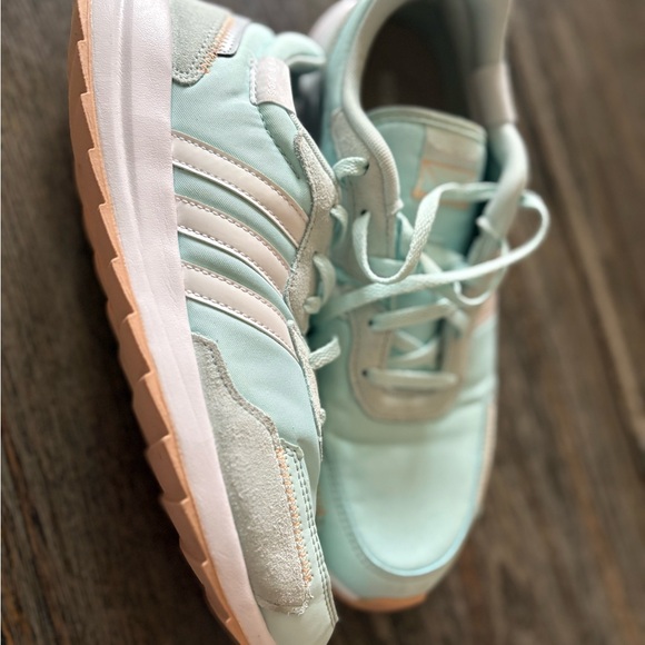 Adidas Baby Blue and White Sneakers - Picture 5 of 6